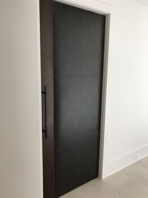 Custom Door, Interior Door, Pivot Door, Wood Door, Leather Door, Leather Detail, Modern Home, Interior Design, New Construction, Dream Home, Luxury Living, Media Room, Home Theater Custom Interior Doors, Leather Door, Modern Home Interior, Pivot Door, Door Interior, Modern Home Interior Design, Custom Interior, Pivot Doors, Home Luxury