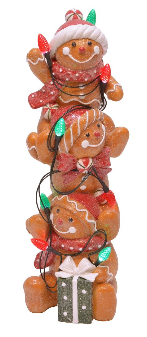 PRICES MAY VARY. Made of high quality polyresin these 3 stacked gingerbread men add a fun accent to your holiday decorations Gingerbread men hold a string of pre lit LED C7 Christmas bulbs that cast a colorful glow Requires 2 (AAA) batteries (not included) Measures 12" T x 4" W x 4" D Ships in protective packaging for easy storage during the non-holiday seasons Set the tone for your Christmas home décor with our whimsical 12-inch Polyresin Stacked Gingerbread Men. The highly detailed Stacked Gin Gingerbread Men, Protective Packaging, Aaa Batteries, Led String Lights, Batteries Not Included, Gingerbread Man, Window Sill, Easy Storage, Collectible Figurines