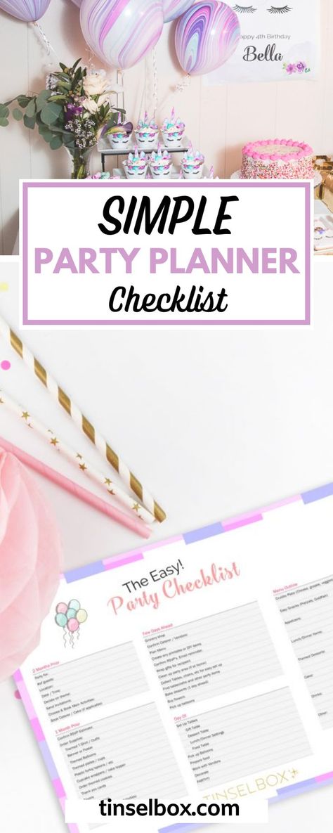 Get this simple party planner checklist to make any party easy to pull off, and look good doing it! The BEST thing you can do to keep your stress low at party time is to have a to-do list. Get a run down of what to do 2 months and 30 days prior to the event, down to what to do day of. Click through for all the details. Things You Need For A Party, Planning A Party Checklist, Party Checklist Supplies, Kids Party Checklist, Birthday Party List Checklist, Party Preparation Checklist, Party List Checklist, Kids Birthday Party Checklist, Party Essentials List