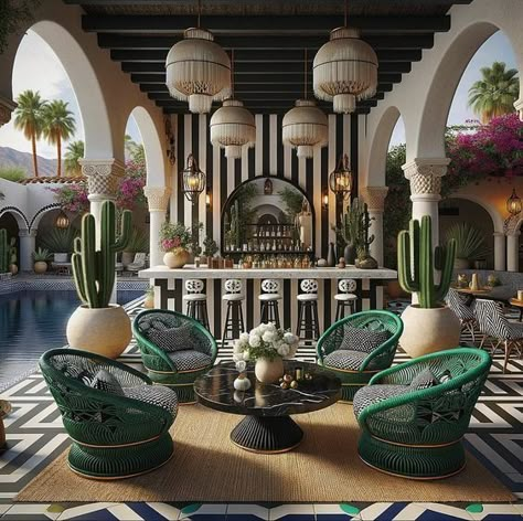 Modern Mexican Hacienda, Hacienda Style Homes Mexican, Mexican Dining Room, Restaurants Interior Design, Interior Design Studios, Restaurants Interior, Patio Extension, Mexican Hacienda, Bedroom Inspirations Minimalist