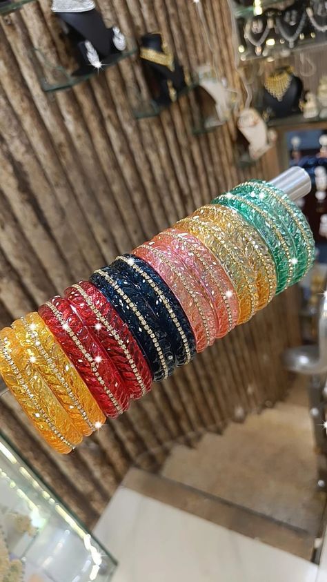 Garara Designs, Bangles For Wedding, Colourful Bangles, Bangles Collection, Minimalist Bangle, Modern Bangle, Thread Bangles Design, Bangle Box, Colorful Bangles