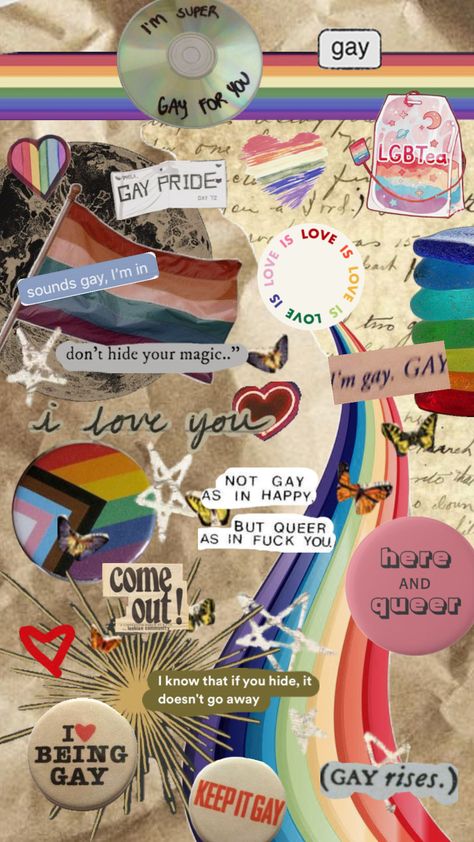 Pride wallpaper! 🏳️‍🌈 #pride #gay #gaypride #wallpaper Pride Collage, Rainbow Things, Collage Wallpapers, Art Collages, Collage Wallpaper, Gay Pride, Collage Art, Nail Art, Rainbow