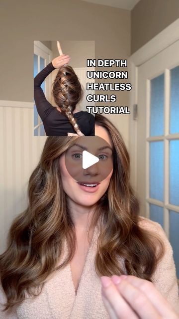 How To Style Heatless Curls, Unicorn Heatless Curls Results, How To Do The Unicorn Heatless Curls, Heatless Curls Criss Cross, Heartless Curl Methods, Heatless Unicorn Curls, Unicorn Hair Curling Method, Unicorn Method Heatless Curls, Heatless Curls Overnight Unicorn