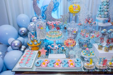 Under The Sea Dessert Table Ideas, Under The Sea Treats Dessert Tables, Under The Sea Candy Bar, Under The Sea Candy Table, Under The Sea Desserts, Sea Candy Bar, Under The Sea Dessert Table, Mesa Candy Bar, Project Graduation