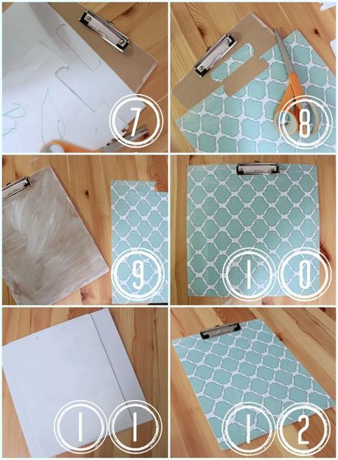 Dollar Store Clipboard Craft Clipboard Crafts, Clipboard Art, Diy Clipboard, Clipboard Decorating, Farmhouse Ladder, Dollar Store Diy Projects, Diy Office, Craft Tutorial, Diy Room