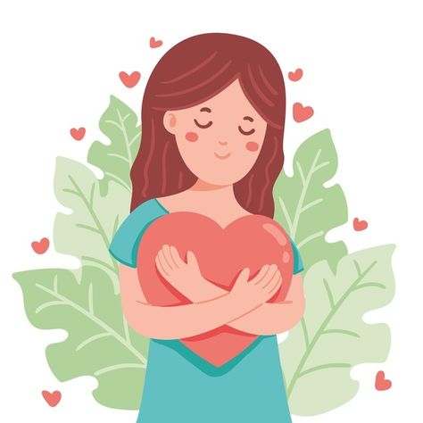 Self care illustration concept | Free Vector #Freepik #freevector #love #woman #medical #health Illustration Art Girl, Love Illustration, Diy Prints, Logo Maker, Paper Background, Self Esteem, Digital Illustration, Graphic Resources, Self Care