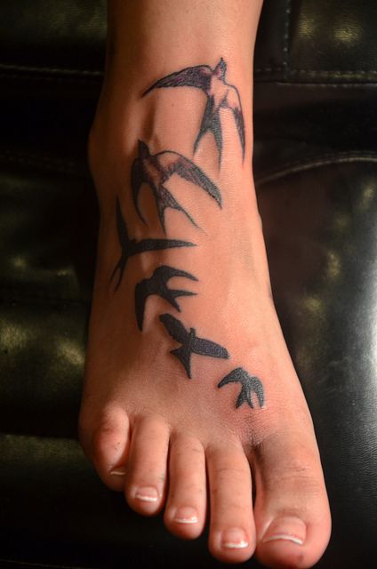 Foot Tattoo Designs, Tattoo Band, Foot Tattoos For Women, Best Tattoos For Women, Lily Tattoo, Feather Tattoos, Foot Tattoo, Tattoo Designs For Women, Birds Tattoo