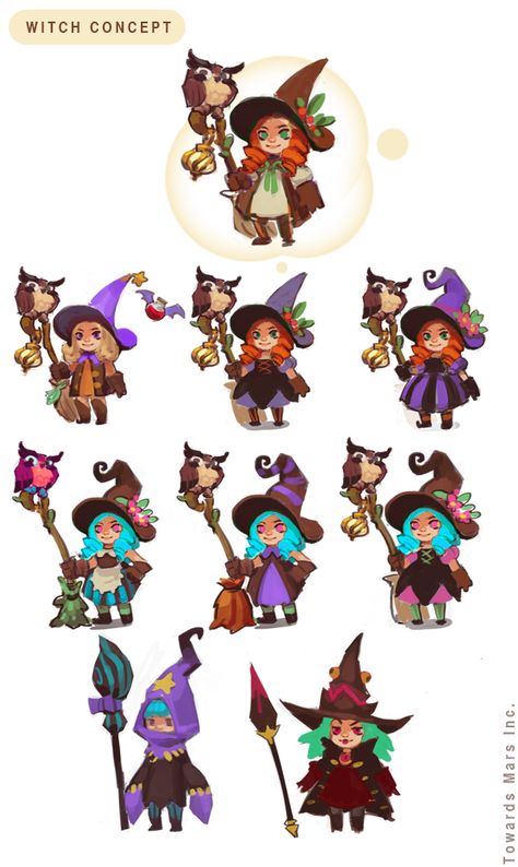 Character Design Witches, Witch Concept Art, Witch Character Design, Witch Concept, 2d Concept Art, Concept Art Portfolio, Witch Characters, Concept Art Character, Chibi Characters