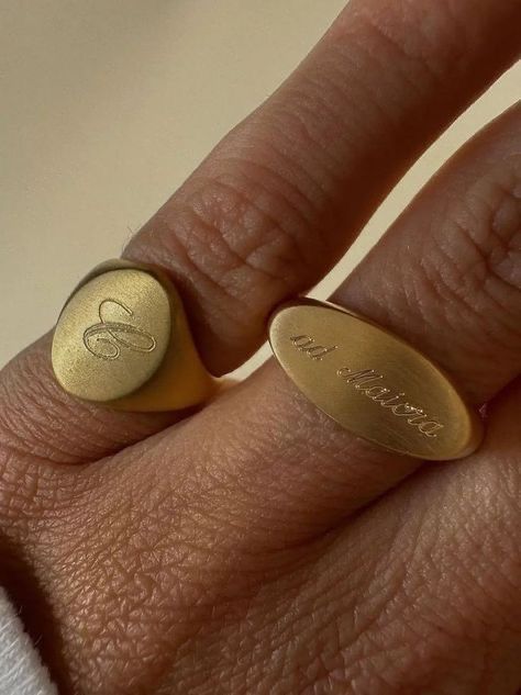 Matching Signet Rings, Signet Engagement Ring Men, Engraved Gifts For Him, Signet Ring Engraving, Men Signet Ring, Matte Jewelry, Oval Signet Ring, Custom Signet Ring, Wedding Gift Guide