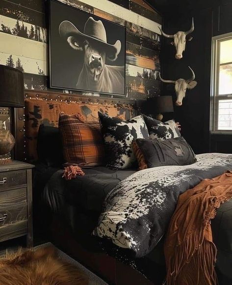 Western Room Ideas, Cowboy Bedroom, Cowboy Room, Western Bedrooms, Cowgirl Room, Western Living Room, Country Bedroom Decor, Western Bedroom Decor, Ranch House Decor