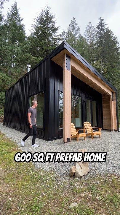 Inside a Stunning 600 sq ft Prefab Home! #hometour #prefabhomes Cheap Container Homes, 600 Sqft House Plan, 600sqft House Floor Plans, 600 Sq Ft House Plans, Prefab Bathroom, Casita Plans, Prefab Homes Affordable, Prefab Cabin Kits, Cheap Prefab Homes