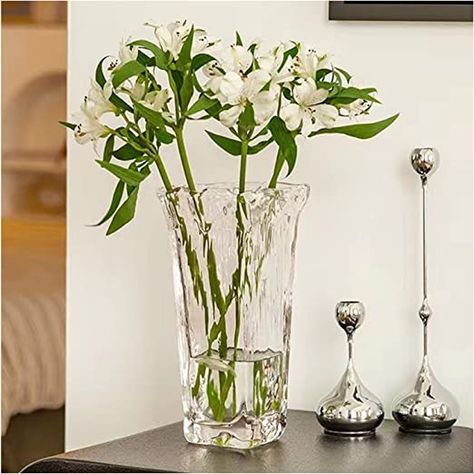 Amazon.com: Funsoba Clear Glass Flower Vase Wide Mouth for Home Wedding Moden Centerpieces Decorative (Clear) : Home & Kitchen Wide Mouth Vase, Anniversary Package, Glass Dinning Table, Glass Vases Centerpieces, Modern Glass Vases, Big Wall Decor, Thanksgiving Wedding, Dining Room Table Centerpieces, Glass Flower Vase