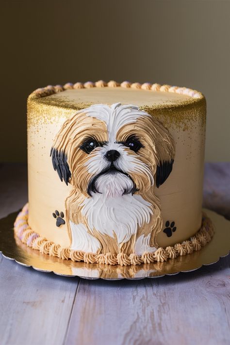 Celebrate Your Shih Tzu with These Amazing Birthday Cakes Shih Tzu Cupcakes, Dog Design Birthday Cake, Cake With Dog Design, Shih Tzu Cake, Dog Birthday Cake Ideas, Shih Tzu Birthday, Amazing Birthday Cakes, Easy Birthday Cake Recipes, Fancy Treats