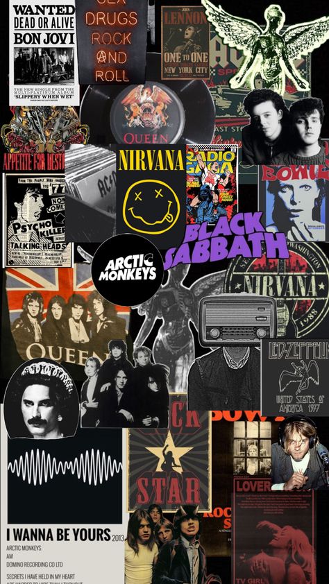 lmk if y’all want me to make a collage out of anything 🖤 Vintage Rock Aesthetic Wallpaper, Vintage Rock Aesthetic, Rock Aesthetic, Rockstar Aesthetic, Music Collage, Disco Dance, Collage Poster, Christmas Poster, Vintage Rock