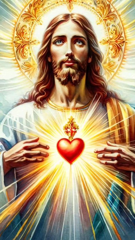 Jesus King, The Sacred Heart Of Jesus, Jesus Christ Artwork, Sacred Text, Meditation Apps, The Sacred Heart, Sacred Heart Of Jesus, Christian Artists, Crown Of Thorns