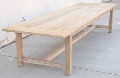 Large Custom Farm Table in Heart Pine, Built to Order by Petersen Antiques For Sale at 1stdibs Large Farm Table, Large Farmhouse Table, Build Outdoor Furniture, Diy Dining Room Table, Plank Table, Wood Table Legs, Heart Pine, Diy Farmhouse Table, Pine Table