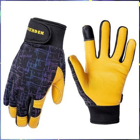 Kids Genuine Leather Work Gloves, Safety Gloves, Touch Screen, Reflective, Breathable Design, for Children Age 2-12 Touch Screen Design, Leather Work Gloves, Kid Gloves, Safety Gloves, Gloves Design, Gardening Outfit, Ski Gloves, Protective Gear, Gardening Gloves