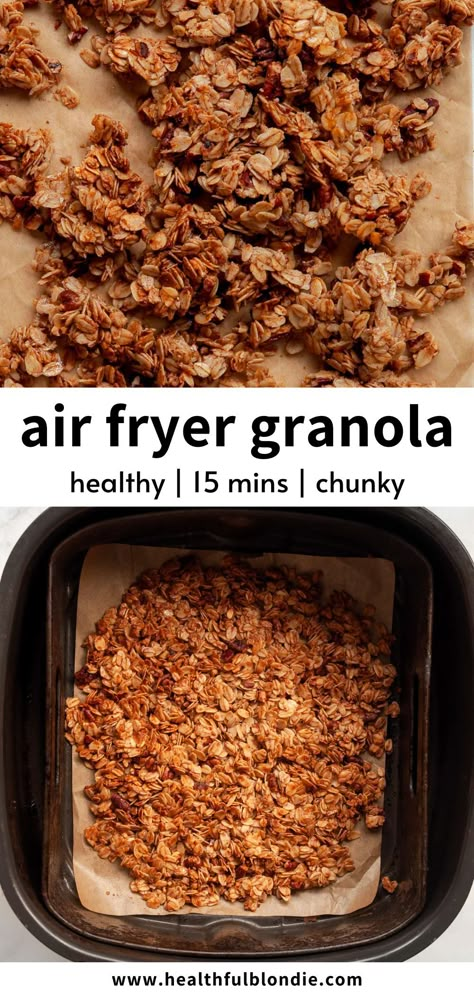 Air Fryer Dried Fruit Recipes, Granola Air Fryer Recipe, Emeril Air Fryer Recipes, Air Fryer Granola Recipe, Airfryer Granola, Air Fryer Granola, Apple Betty, Cottagecore Recipes, Breakfast Granola