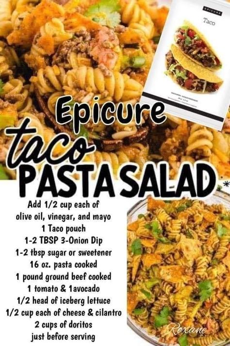 Epicure Steamer, Taco Pasta Salad, Epicure Recipes, Salads Bowls, Budget Ideas, Best Food Ever, Pasta Salads, Healthy Foodie, Pasta Pasta