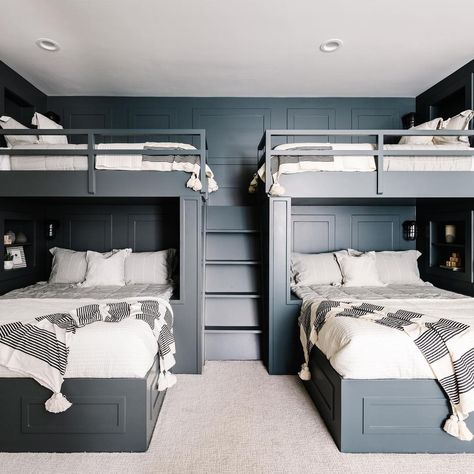 Bunk Room Ideas, Bunk Bed Room, Bunk Bed Rooms, Queen Bunk Beds, Modern Bunk Beds, Bunk Beds Built In, Built In Bunks, Bunk Rooms, Bunk Beds With Stairs