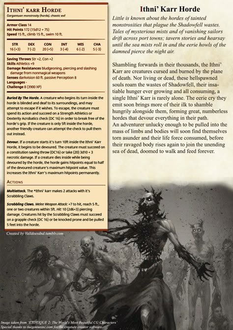 As I am a DM for my own custom created Campaign in the weird world of Eressi, I thought I might as well start throwing up my Homebrew D&D 5e creations for if anyone else wants to use them. Just credit me and stuff and I’ll be happy. Cultist Dnd 5e, D&d Cultist, Dnd Zombie, 5e Monsters, Homebrew Monsters, Guerriero Samurai, Dnd Monster, Monster Manual, Monster Ideas