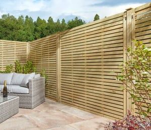 Garden Sectioning Ideas, Garden Panelling, Modern Privacy Screen, Modern Fence Panels, Railing Garden, Simple Garden Design, Garden Panels, High Fence, Screen Garden