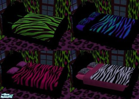 staceylynmay's 4 Leopard Print Beddings Sims 4 Zebra Print, Sims 4 Cc Zebra Print, Sims 4 Cc Mcbling Furniture, Sims 4 Cc Monster High Furniture, Sims 4 Cheetah Print Cc, Cyberpunk Rocker, Sims 4 Y2k Furniture, Y2k Sims 4 Cc Furniture, Sims 4 Cc Y2k Furniture