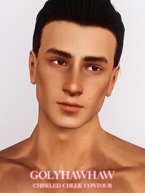 Sims 4 Male Blush, Sims 4 Men Jawline, Men Skin Details Sims 4 Cc, Sims 4 Cc Face Contour, Sims 4 Cc Men Jawline, Cheekbones Sims 4 Cc, Sims 4 Male Contour, Sims Cc Face Shape, Jawline Sims 4 Cc