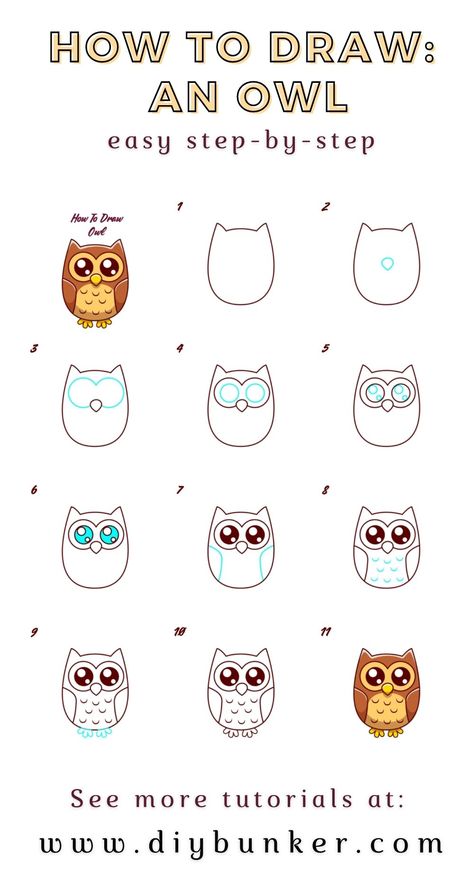 Art Owl Drawing, Zentangle Owl Easy, Whimsical Owl Drawing, How To Draw Cute Drawings, Owl Drawing Tutorial, Easy Owl Drawing Simple, Owl Doodle Cute, Owl Doodle Easy, How To Draw Owls