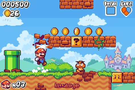 (14) Startseite / Twitter Video Game Style Art, Mario Level Design, Platformer Tileset Pixel Art, Platformer Game Design, Super Mario Color Palette, Retro Game Design, Platformer Game, Casual Game Art, Mario Game