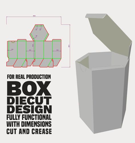 Hexagonal box die cut Crash Lock to DustFlap Hexagon Box Packaging, Hexagon Packaging, Die Cut Boxes, Hexagon Box, Packaging Idea, Professional Lightroom Presets, Lightroom Presets Bundle, Toy Art, Lotion Bottle