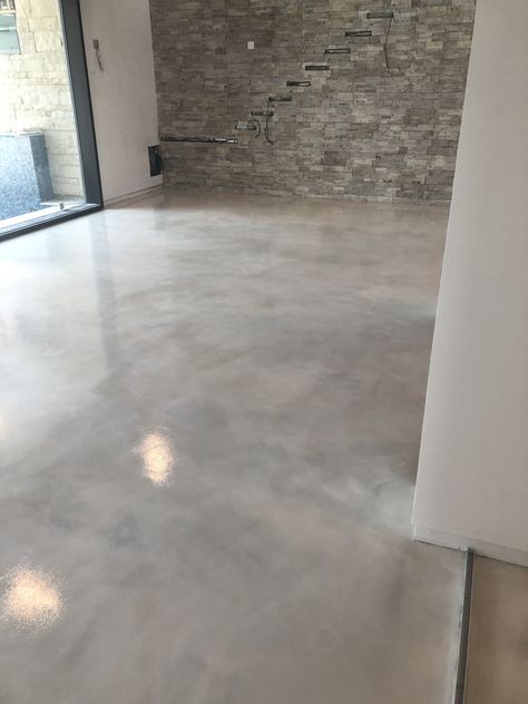 Grey Stained Concrete Floors, Elevate Tattoo, Cement Floor Ideas, Polish Concrete Floors, Marble Epoxy Floor, Epoxy Basement Floor, Concrete Epoxy Floor, Bedroom Pillows Arrangement, Concrete Floors In House