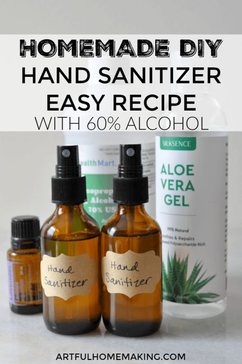 Hand Sanitizer Recipe, Best Hand Sanitizer, Natural Hand Sanitizer, Sanitizer Spray, Home Spray, Diy Sprays, Homemade Diy, How To Make Homemade, Essential Oil Recipes