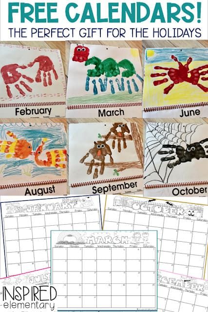 Preschool Christmas Gifts, Handprint Calendar, Preschool Calendar, Calendar Gift, Calendar Craft, Arts And Crafts For Teens, Christmas Gifts For Parents, Christmas Calendar, Gifts For Parents