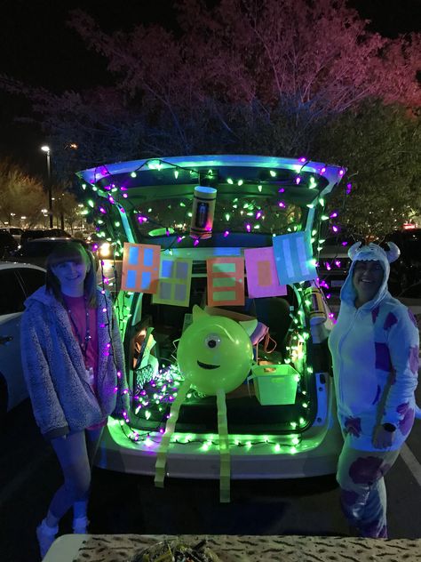 Disney Truck Or Treat Ideas For Cars, Monsters In Trunk Or Treat, Monster University Trunk Or Treat, Monsters Inc Trunk Or Treat Theme, Glow In Dark Trunk Or Treat, Monster Ink Trunk Or Treat, Monsters Inc Truck Or Treat, Monsters Inc Halloween Wagon, Trunk Or Treat Ideas For Cars Monsters Inc