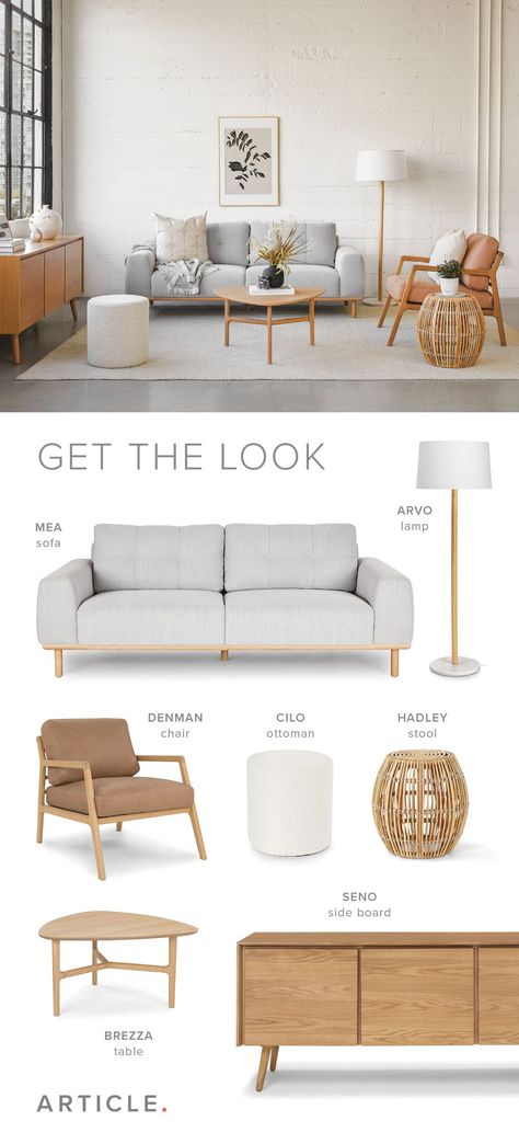 Mid Century Modern Living Room Decor, Scandi Living Room, Scandinavian Design Living Room, Minimal Living Room, Modern Living Room Decor, Japandi Living, Decor Ideas Bedroom, Nordic Living Room, Wallpaper Home Decor