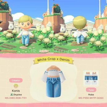 Animal Crossing Shirt Pattern, Clothes Design Acnh, Animal Crossing Moodboard, Animal Crossing Pants, Acnh Summer Clothes, Acnh Clothes Design Id Summer, Animal Crossing Hairstyles, Animal Crossing Pro Design, Acnh Spring Clothes