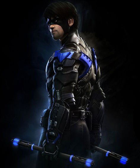 Nightwing for Batman Arkham Knight Game Batman Arkham Night, Batman Arkham Knight Game, Nightwing Art, Nightwing Wallpaper, Batman Arkham Series, Nightwing And Starfire, Bob Kane, Batman Arkham Knight, Arkham Knight