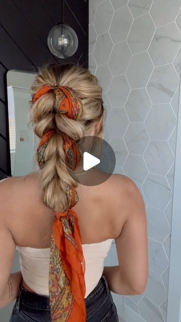 Scarf With Braids Hairstyles, Swimming Hairstyles For Long Hair, Hair Bandana Styles, Scarf Braid Hairstyles, Hairstyles With Bandanas, Ways To Style Braids, Hairstyles With Scarf, Braids With Hat, Scarf In Hair