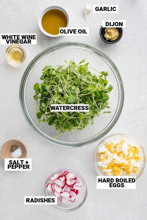 Salad With Homemade Dressing, Watercress Recipes, Watercress Salad, Salad Dishes, Cold Salad, Homemade Dressing, Watercress, Pantry Staples, Keto Diet Meal Plan