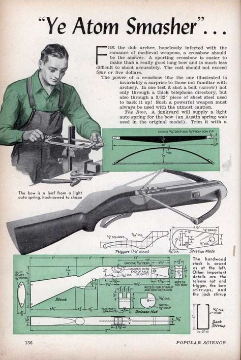 Crossbow Plans, Diy Crossbow, Long Bow, Archery Bows, Hunting Tips, Survival Techniques, Archery Hunting, Popular Science, Bow Hunting