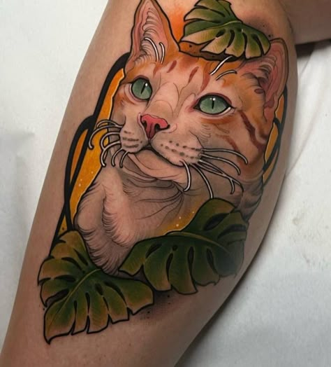 Blue Cat Tattoo, Cat Portrait Tattoos, Revelation Tattoo, Salvation Tattoo, Super Cute Cats, Tatuaje A Color, Tattoo Portfolio, Blue Cat, Tattoos Gallery