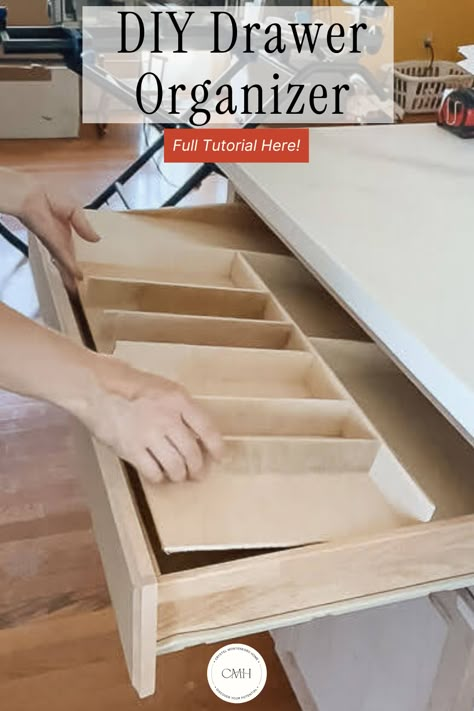 Discover the simple and effective method to create the perfect silverware drawer organizer in your very home! Crystel Montenegro shares her secret techniques for an organized and efficient kitchen. Drawer Into Shelf, Organized Utensil Drawer, Silverware Drawer Organizer Diy, Diy Utensil Drawer Organizer, Diy Drawer Organization, Silverware Drawer Ideas, Utensil Drawer Organization Diy, Custom Kitchen Drawers, Cutlery Drawer Insert