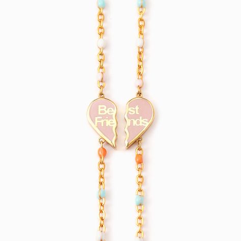 This elegant bracelets set features a heart design decorated with subtle yet mini resin drops. It is the perfect matching gift for you and your bestie. Promise Bracelet, Bff Bracelets, Best Friend Bracelets, Friend Bracelets, Bracelets Set, Two Best Friends, Stylish Bracelet, Meaningful Messages, Enamel Bracelet