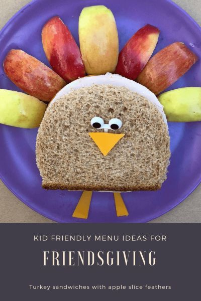 Kid Friendly Menu Ideas for a Friendsgiving or Thanksgiving Celebration | Turkey Sandwich with Apple Feathers - The Littles & Me Friendsgiving Activities, Friendsgiving Food Ideas, Friendsgiving Menu, Thanksgiving Lunch, Friendsgiving Feast, Friendsgiving Food, Friendsgiving Dinner, Friendsgiving Party, Thanksgiving Preschool