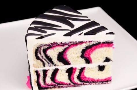 cake Zebra Cakes, Torte Creative, Cookies Cupcake, Zebra Cake, Torte Cupcake, A Piece Of Cake, Piece Of Cake, Pink Zebra, Cake Tutorial