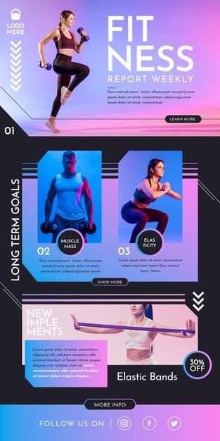 Fitness email template Fitness Newsletter Ideas, Fitness Website Design Layout, Fitness Email Design, Sports Email Design, E Sports Design, Fitness Graphic Design, Sports Website Design, Gym Website Design, Sports Newsletter