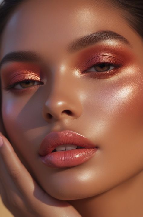 A dreamy blend of soft peach and warm rosewood tones on the eyes, paired with a subtle shimmer. Peachy blush and glossy cinnamon lips complete this fresh yet elegant look. Perfect for a natural, radiant vibe! ✨

#PeachyGlow #RosewoodBeauty #SoftGlam #DewyMakeup #GlowingSkin