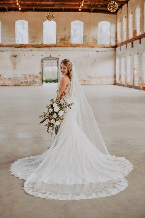 The Providence Cotton Mill in Maiden North Carolina was the perfect back drop for Lauren's bridal portrait shoot with Connection Photography. Bridal Portraits, Wedding Dress, Floral, Photography