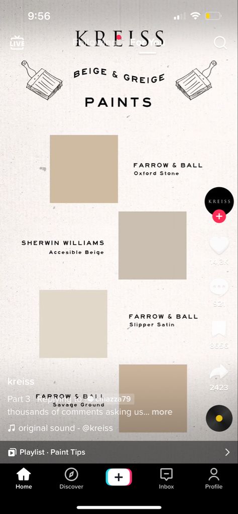 Oxford Stone Farrow And Ball, Accessible Beige Sherwin Williams, Benjamin Moore Linen White, Greige Paint, Accessible Beige, River Edge, Farrow And Ball, Color Inspo, Master Bedrooms Decor